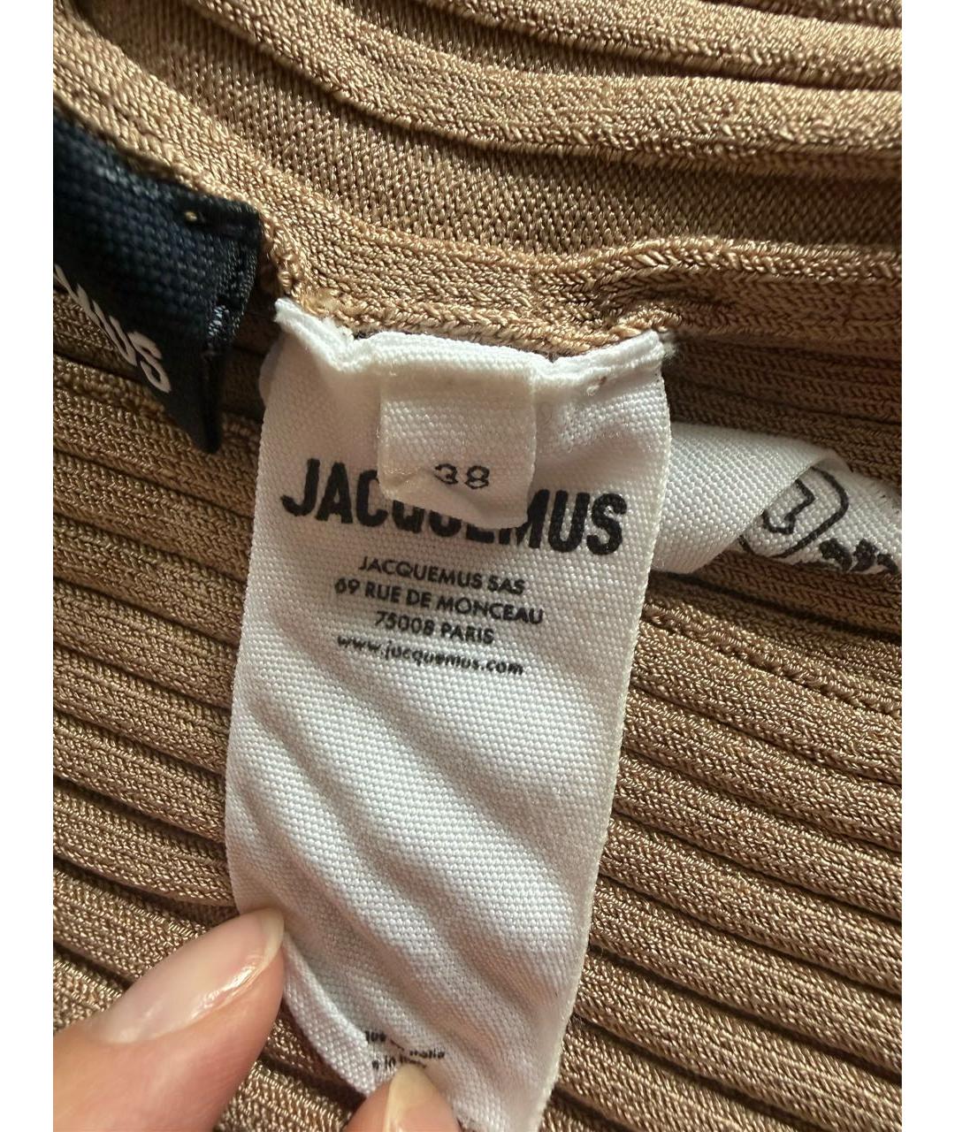 JACQUEMUS Бежевый вискозный кардиган, фото 5