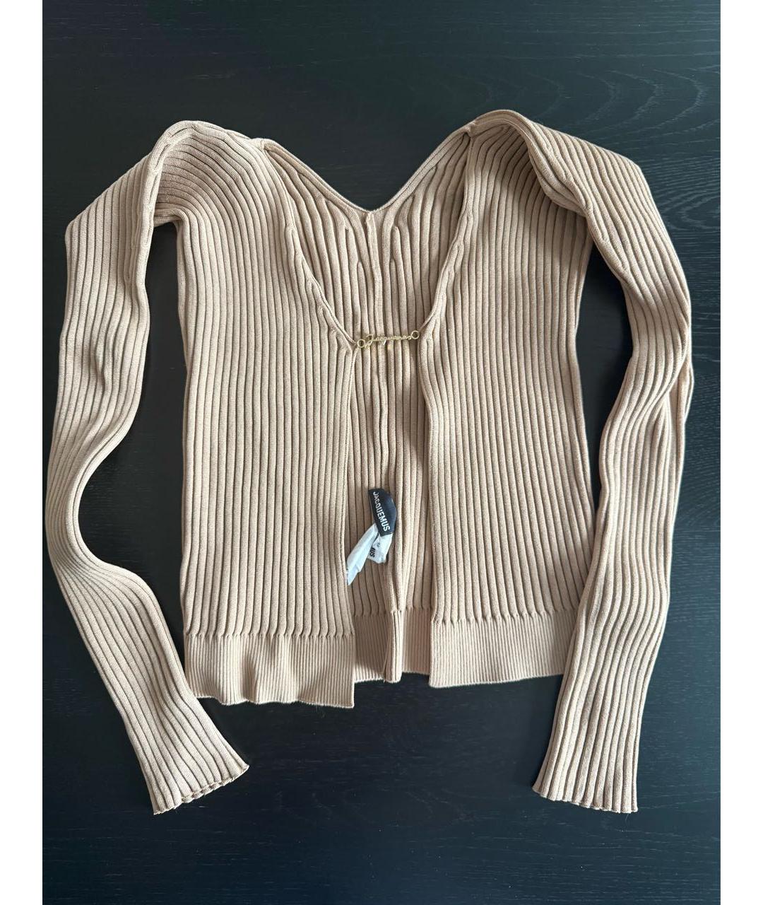 JACQUEMUS Бежевый вискозный кардиган, фото 2