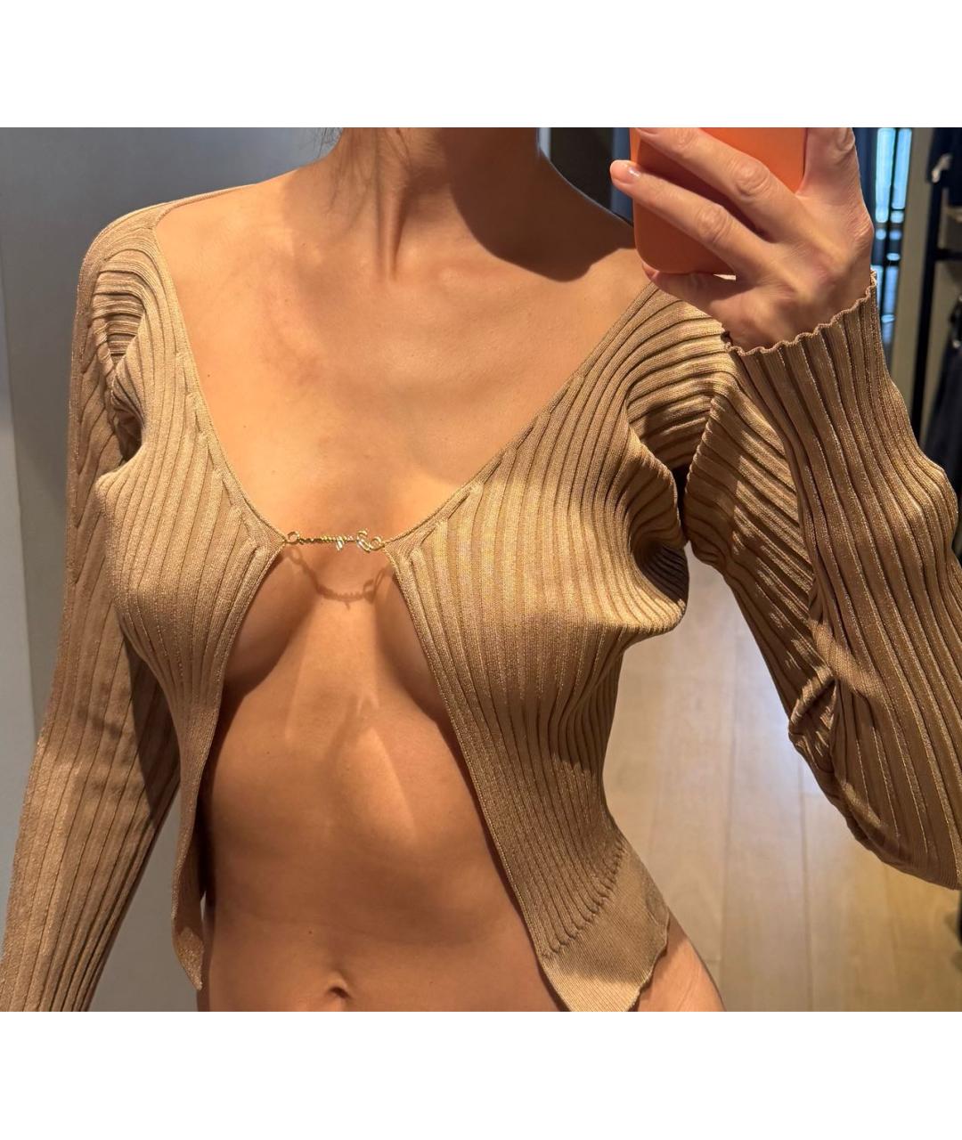 JACQUEMUS Бежевый вискозный кардиган, фото 4