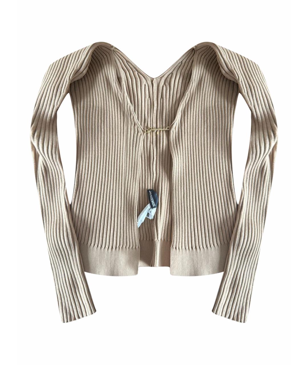 JACQUEMUS Бежевый вискозный кардиган, фото 1