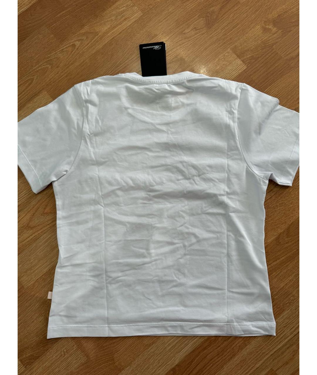 BLUMARINE Белая хлопко-эластановая футболка, фото 2
