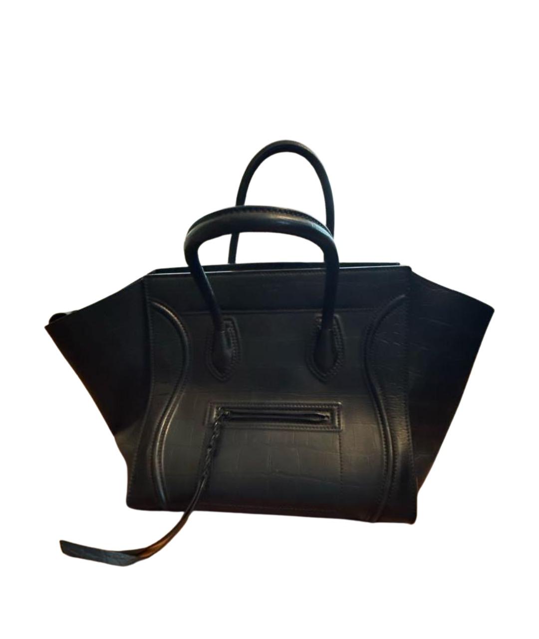 CELINE Черная кожаная сумка тоут, фото 1