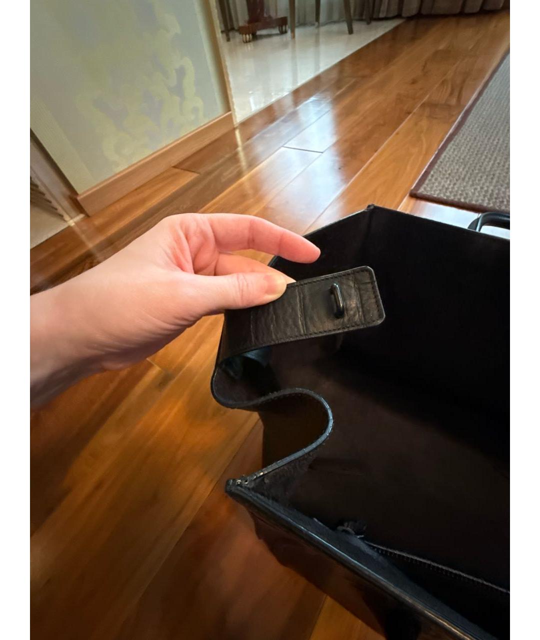 CELINE Черная кожаная сумка тоут, фото 5