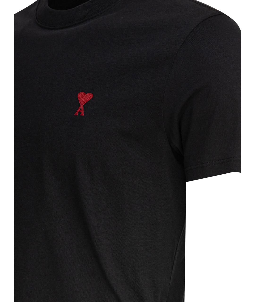 Ami Paris Черная хлопковая футболка, фото 4