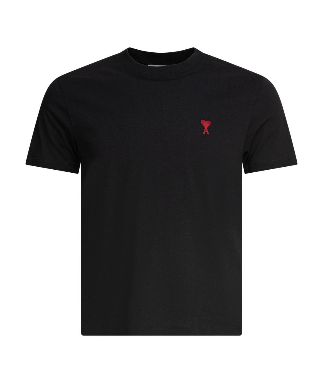 Ami Paris Черная хлопковая футболка, фото 1