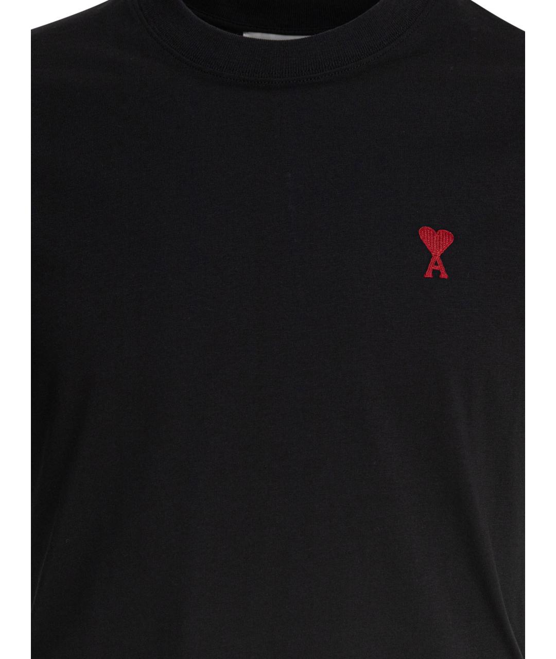 Ami Paris Черная хлопковая футболка, фото 3