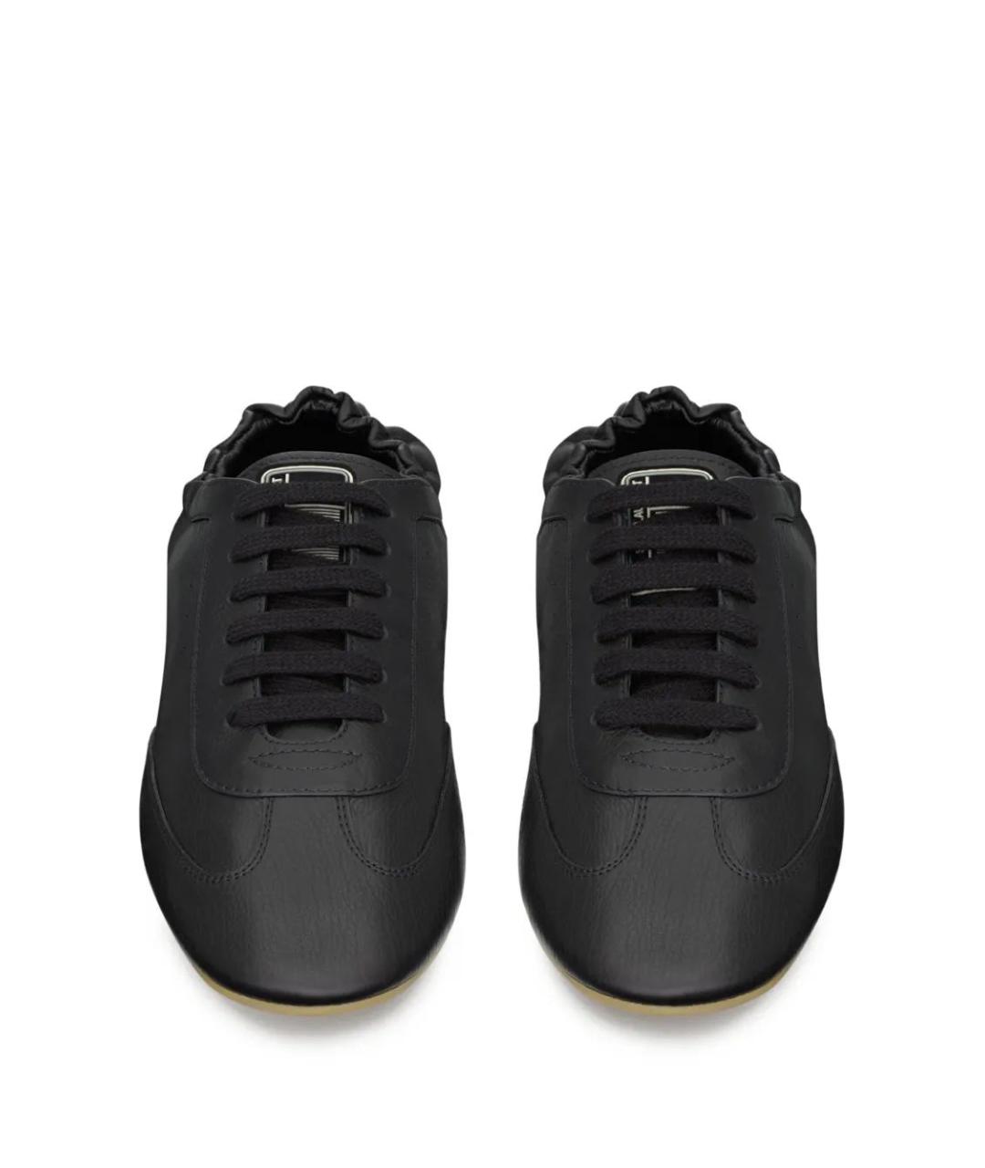 SAINT LAURENT Черные кожаные низкие кроссовки / кеды, фото 3
