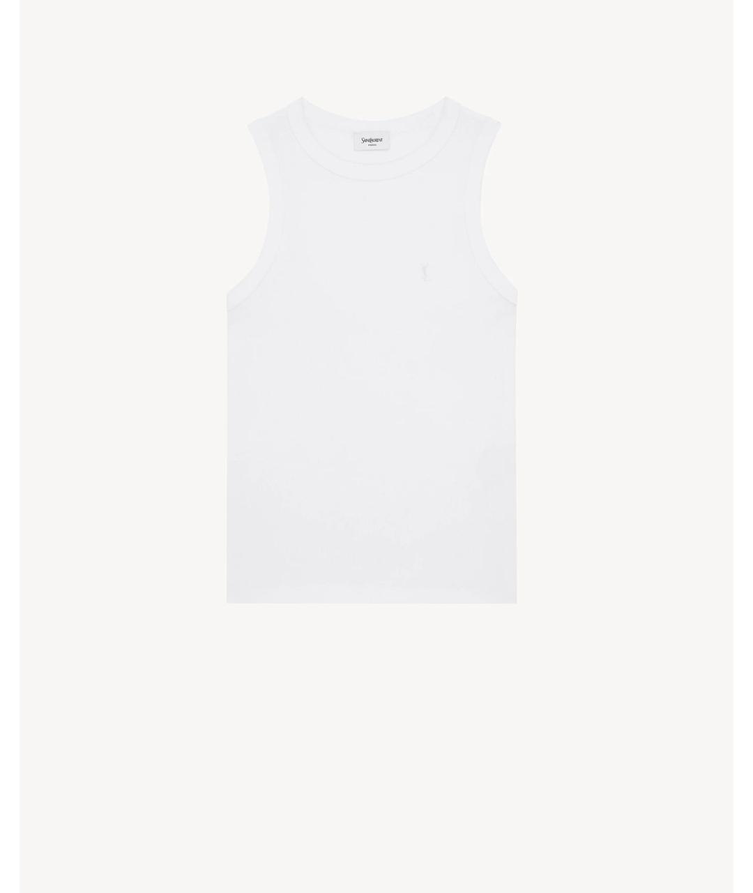 SAINT LAURENT Белая хлопковая майка, фото 4