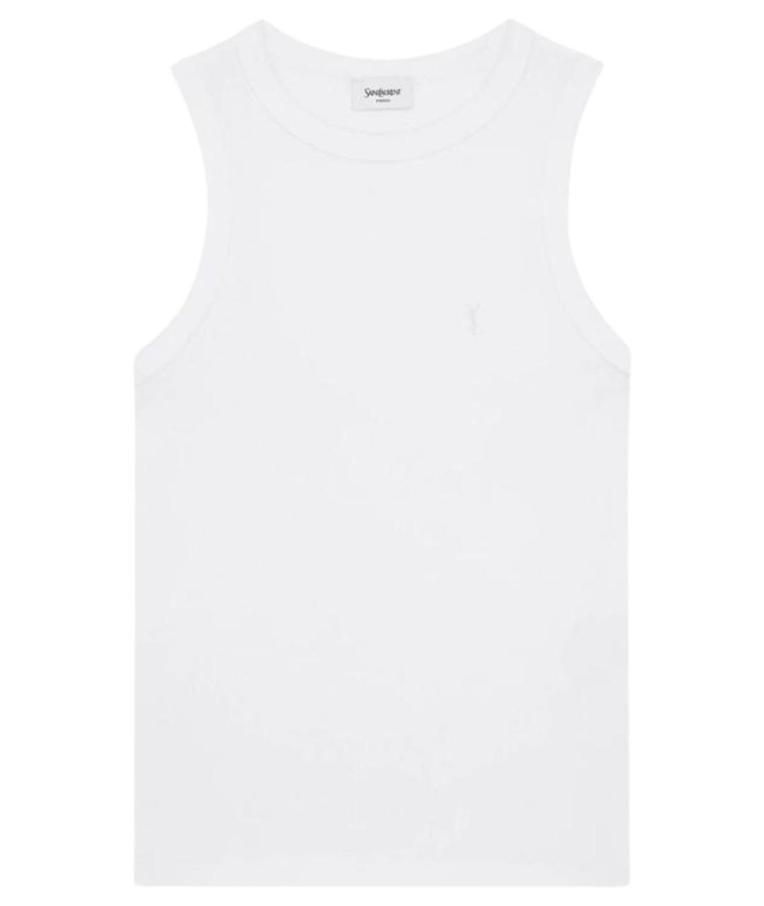 SAINT LAURENT Белая хлопковая майка, фото 1