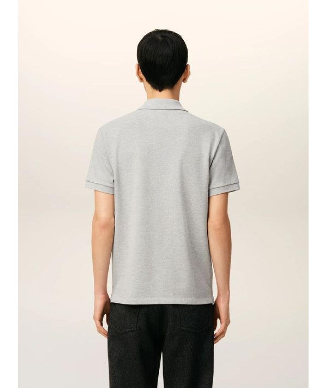 Ami Paris Серое хлопковое поло с коротким рукавом, фото 3