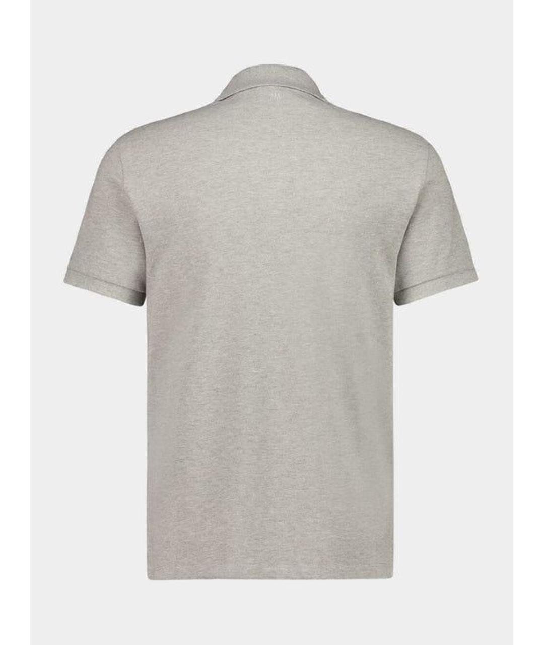 Ami Paris Серое хлопковое поло с коротким рукавом, фото 2