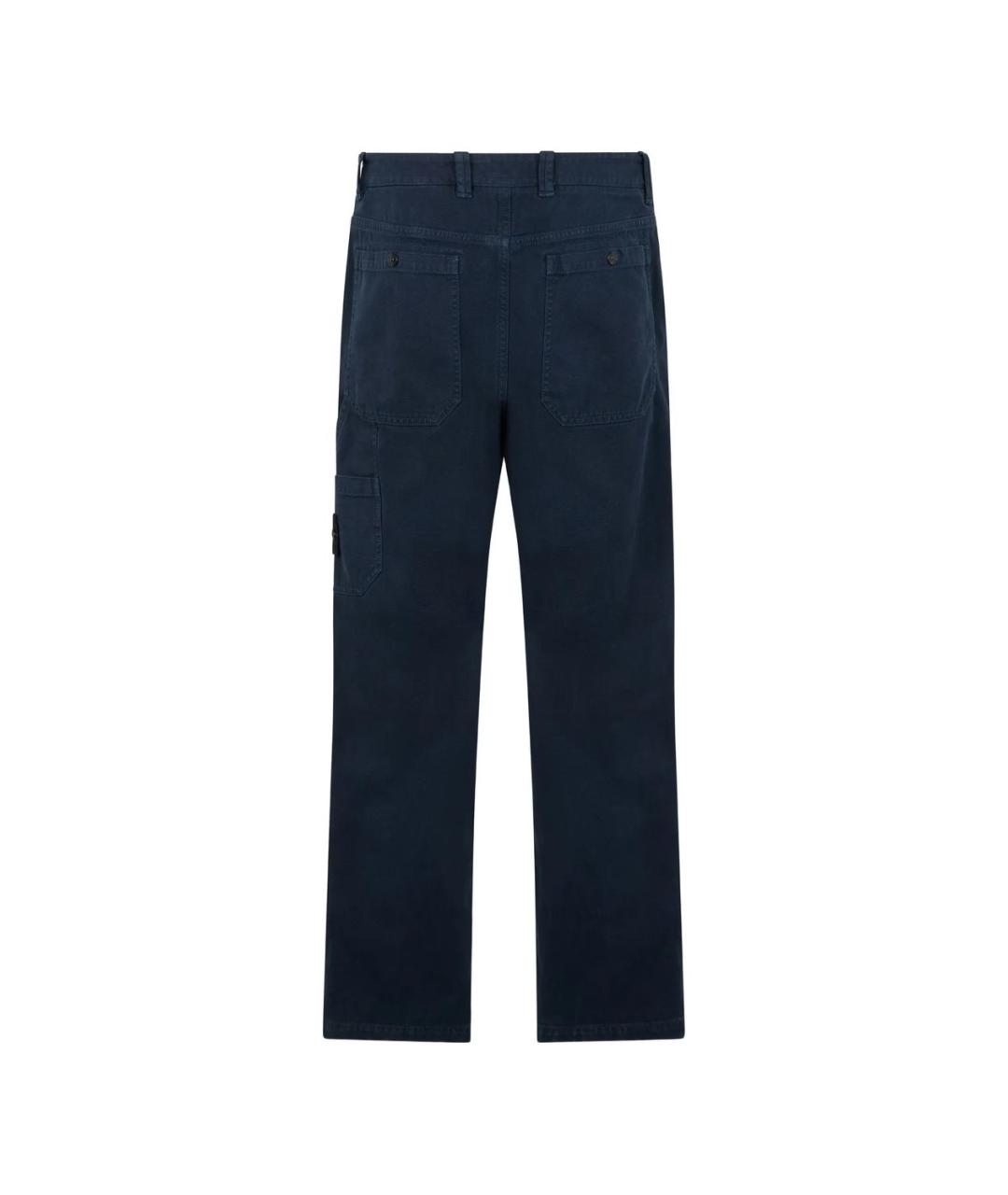 STONE ISLAND Синие хлопковые повседневные брюки, фото 2