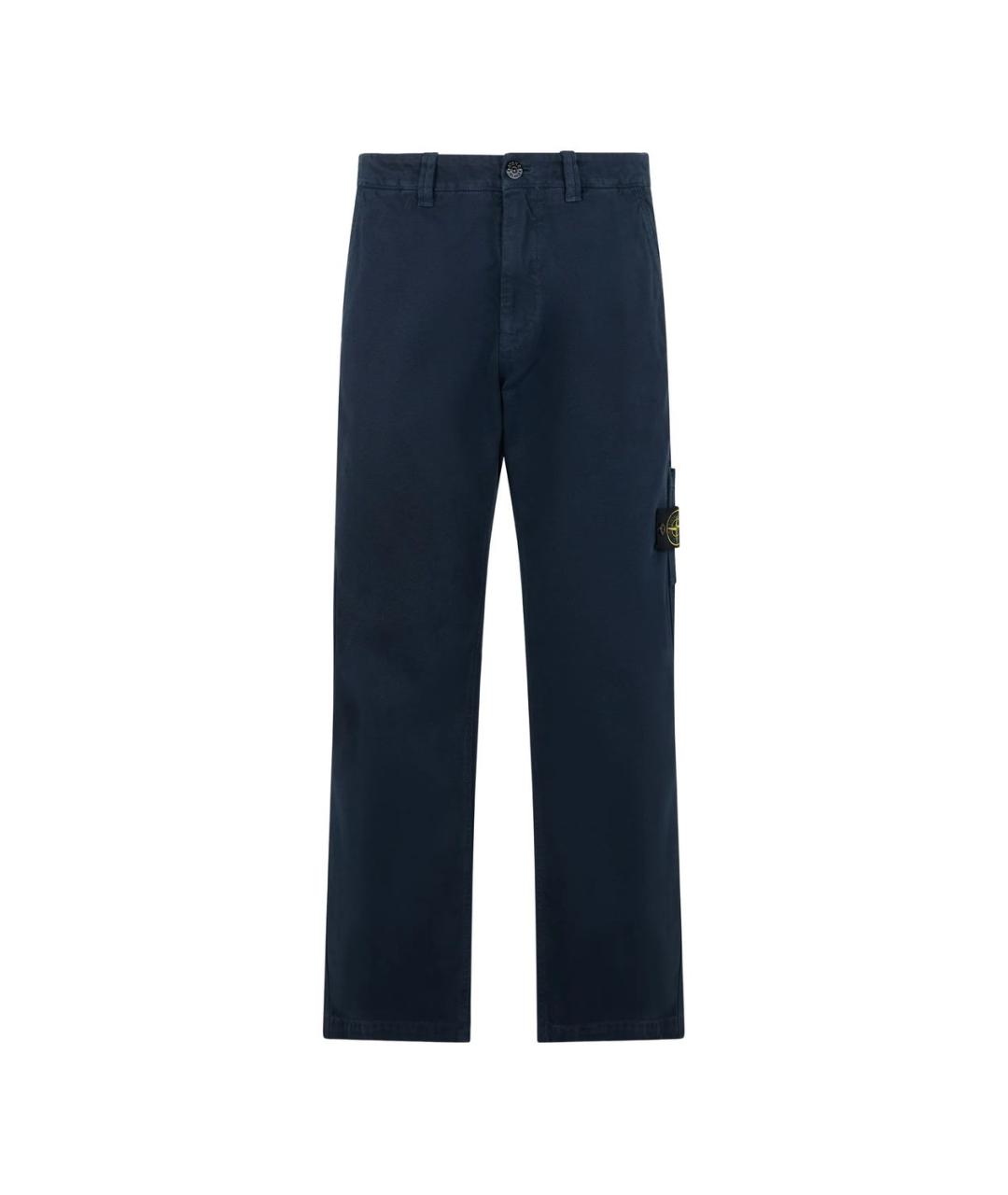 STONE ISLAND Синие хлопковые повседневные брюки, фото 1