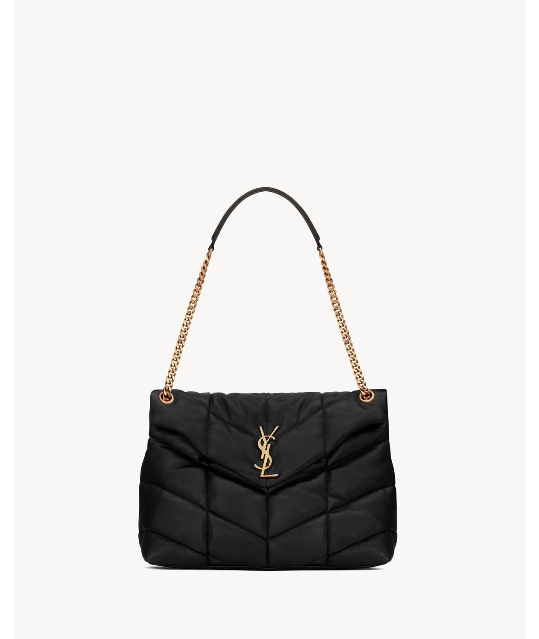 SAINT LAURENT Черная кожаная сумка через плечо, фото 5