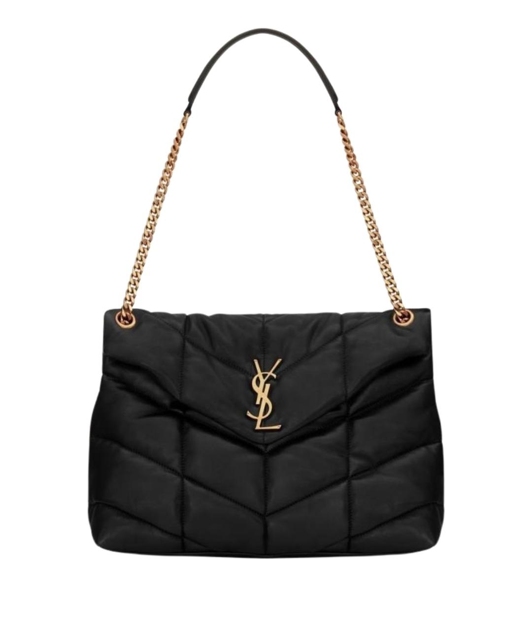 SAINT LAURENT Черная кожаная сумка через плечо, фото 1