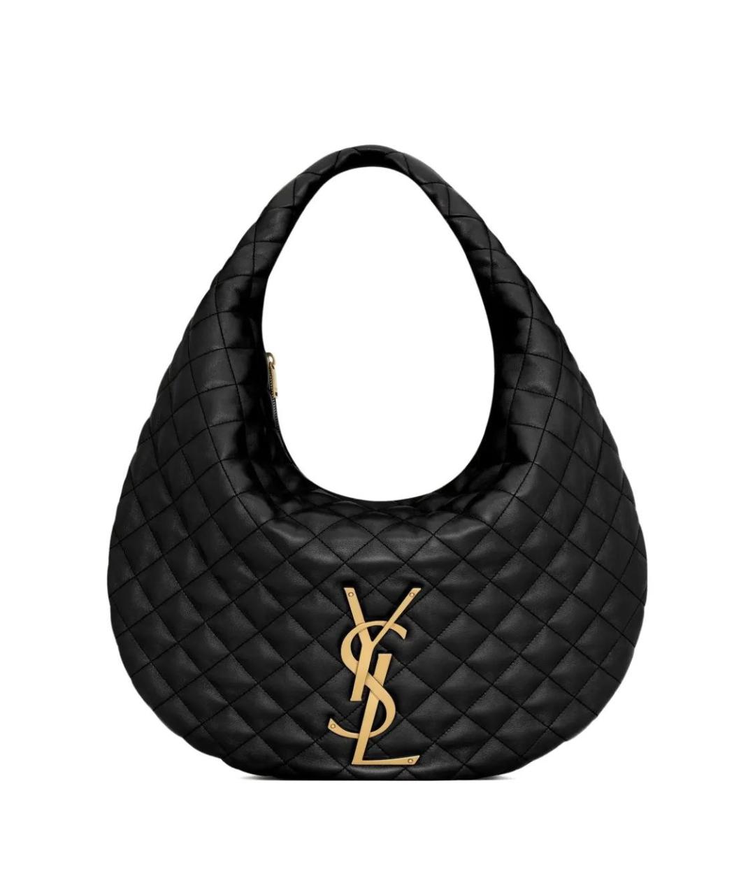 SAINT LAURENT Черная кожаная сумка тоут, фото 1