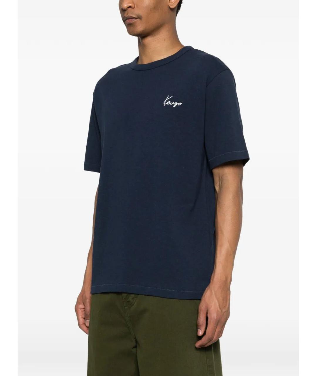 KENZO Синяя хлопковая футболка, фото 3