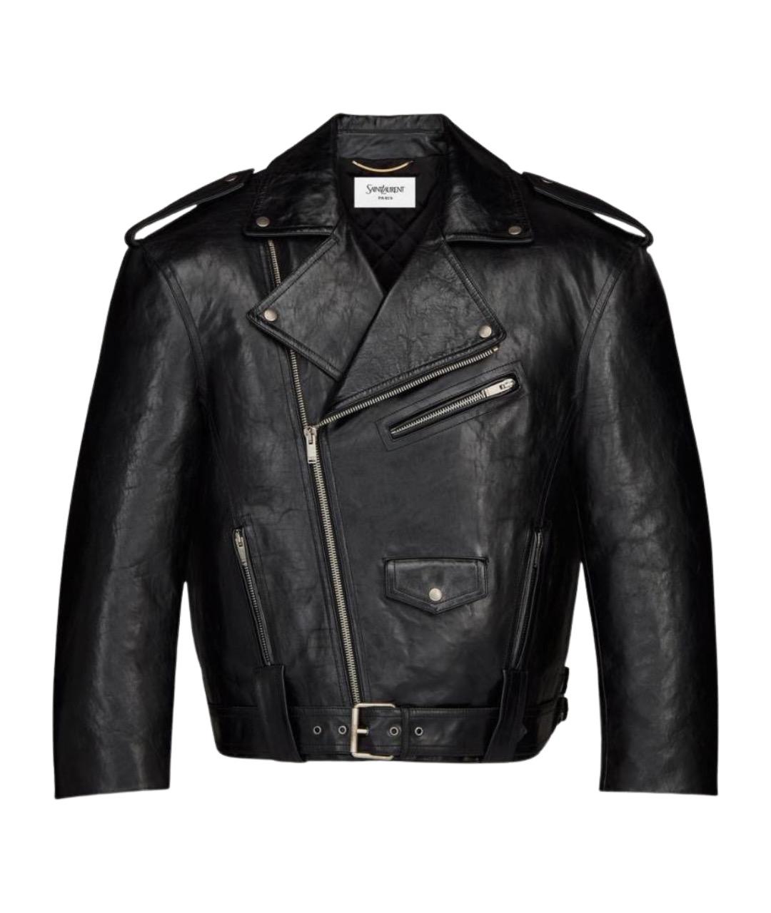 SAINT LAURENT Черная кожаная куртка, фото 4