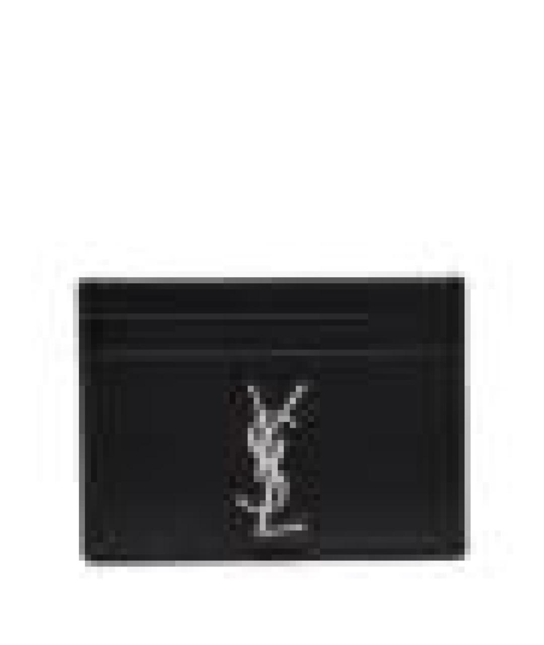 SAINT LAURENT Черный кожаный кардхолдер, фото 4