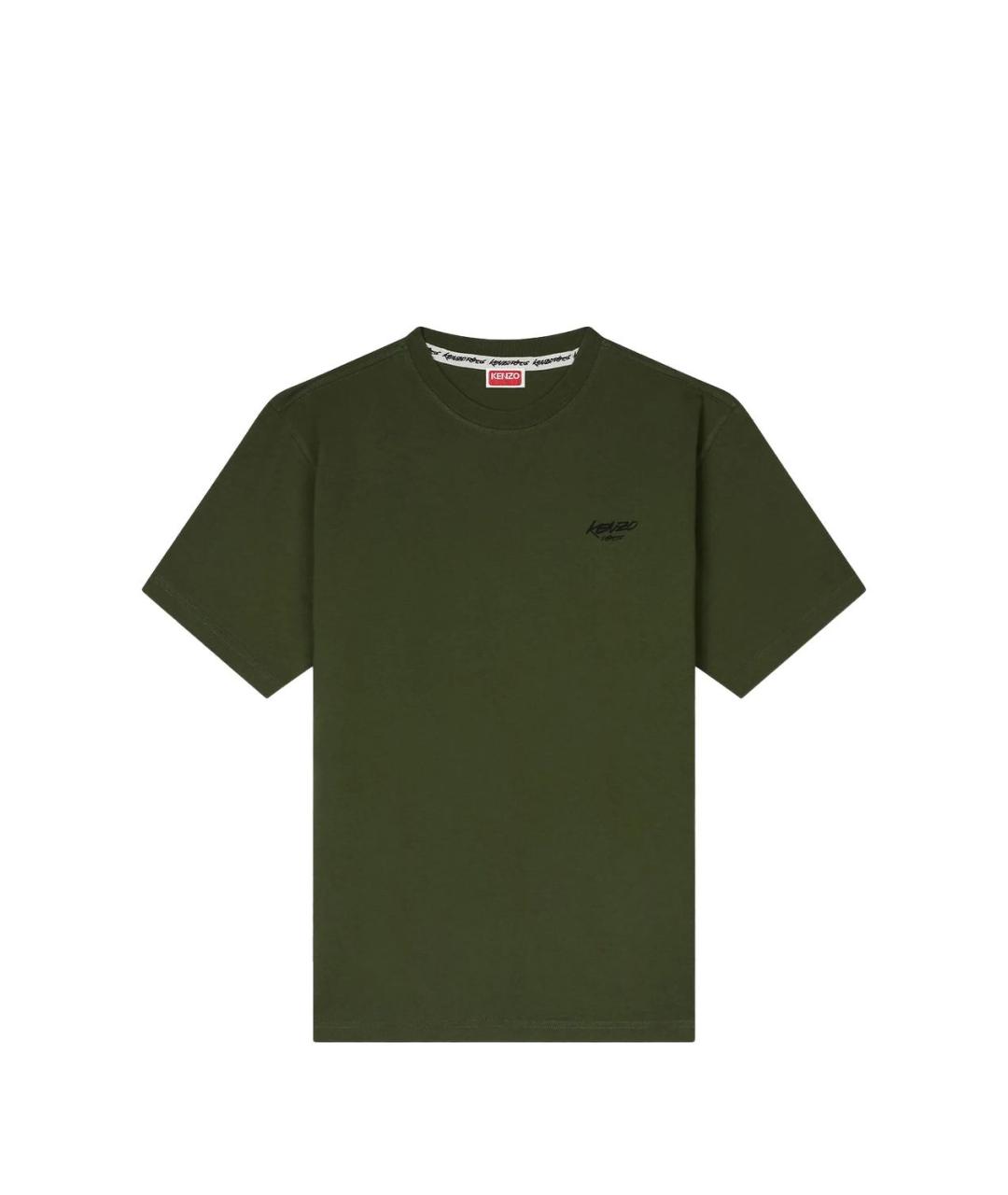 KENZO Зеленая хлопковая футболка, фото 1