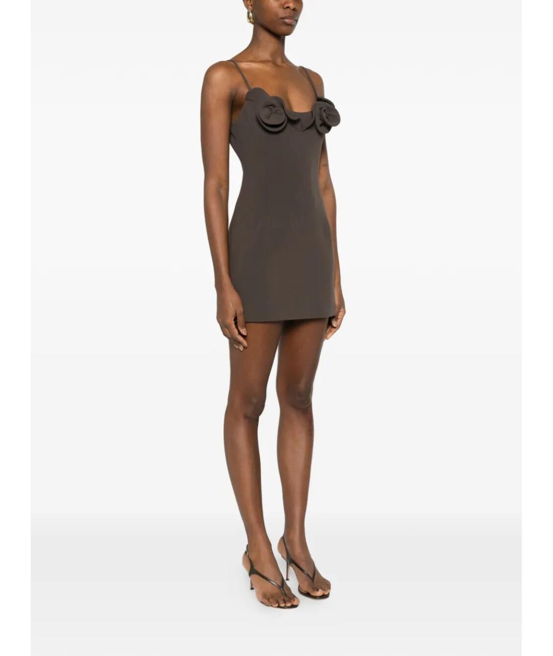 MAGDA BUTRYM Коричневое шерстяное вечернее платье, фото 2