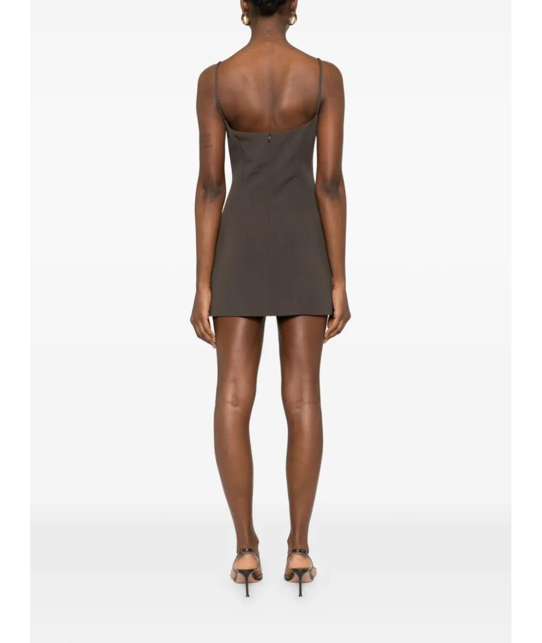 MAGDA BUTRYM Коричневое шерстяное вечернее платье, фото 4