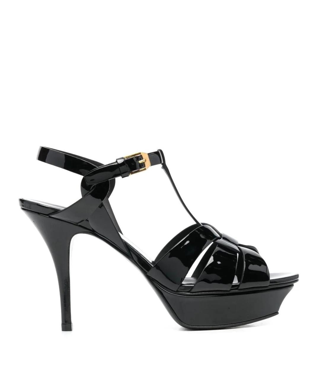 SAINT LAURENT Черные кожаные туфли, фото 1