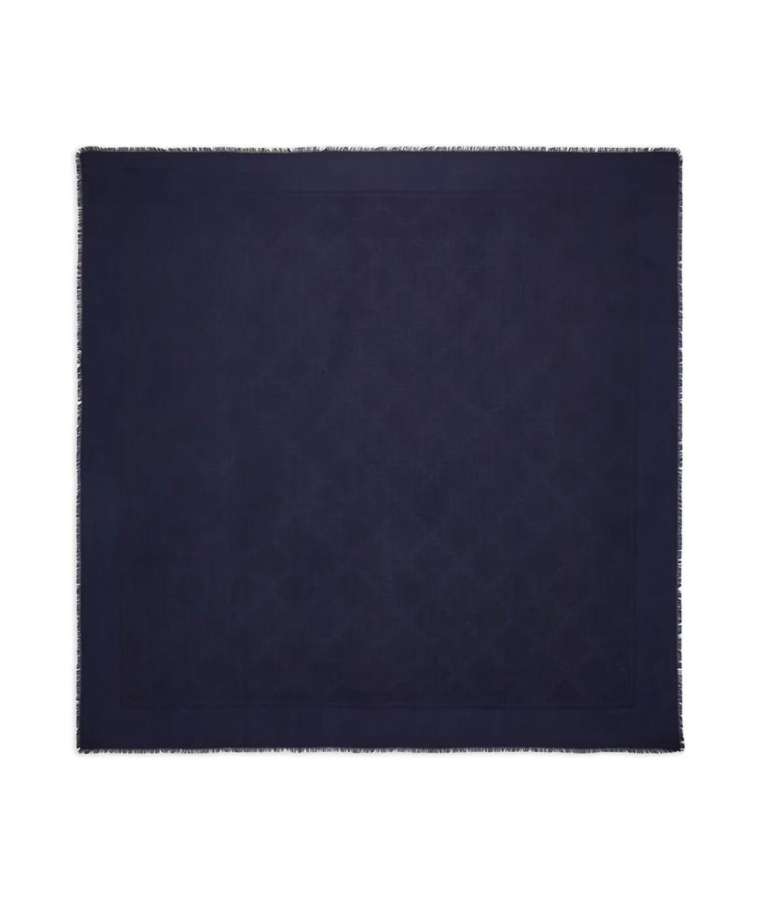 FERRAGAMO Синий шерстяной шарф, фото 1