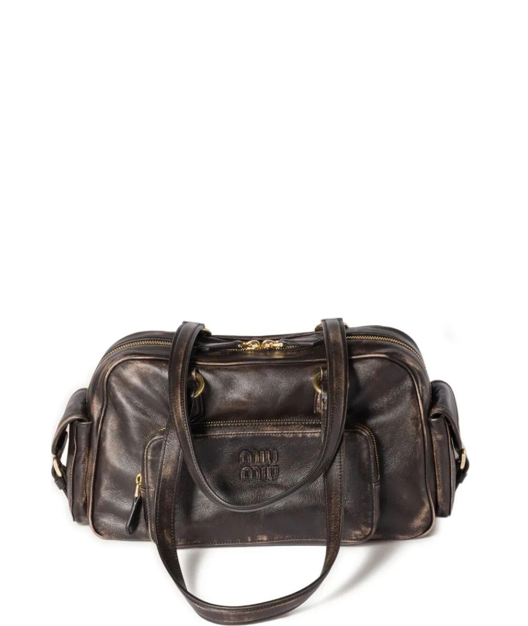 MIU MIU Коричневая кожаная сумка через плечо, фото 2