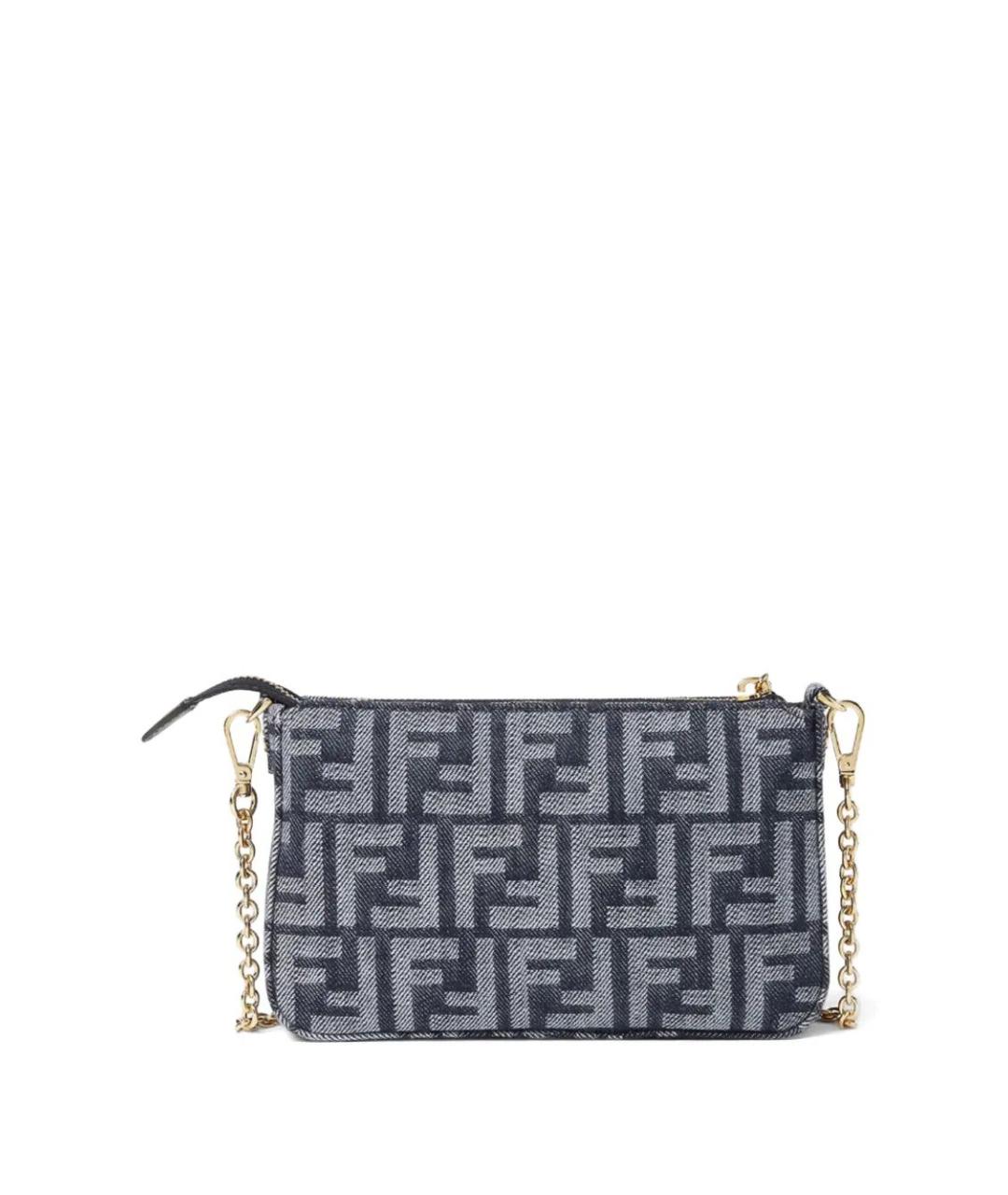 FENDI Синяя хлопковая сумка с короткими ручками, фото 3