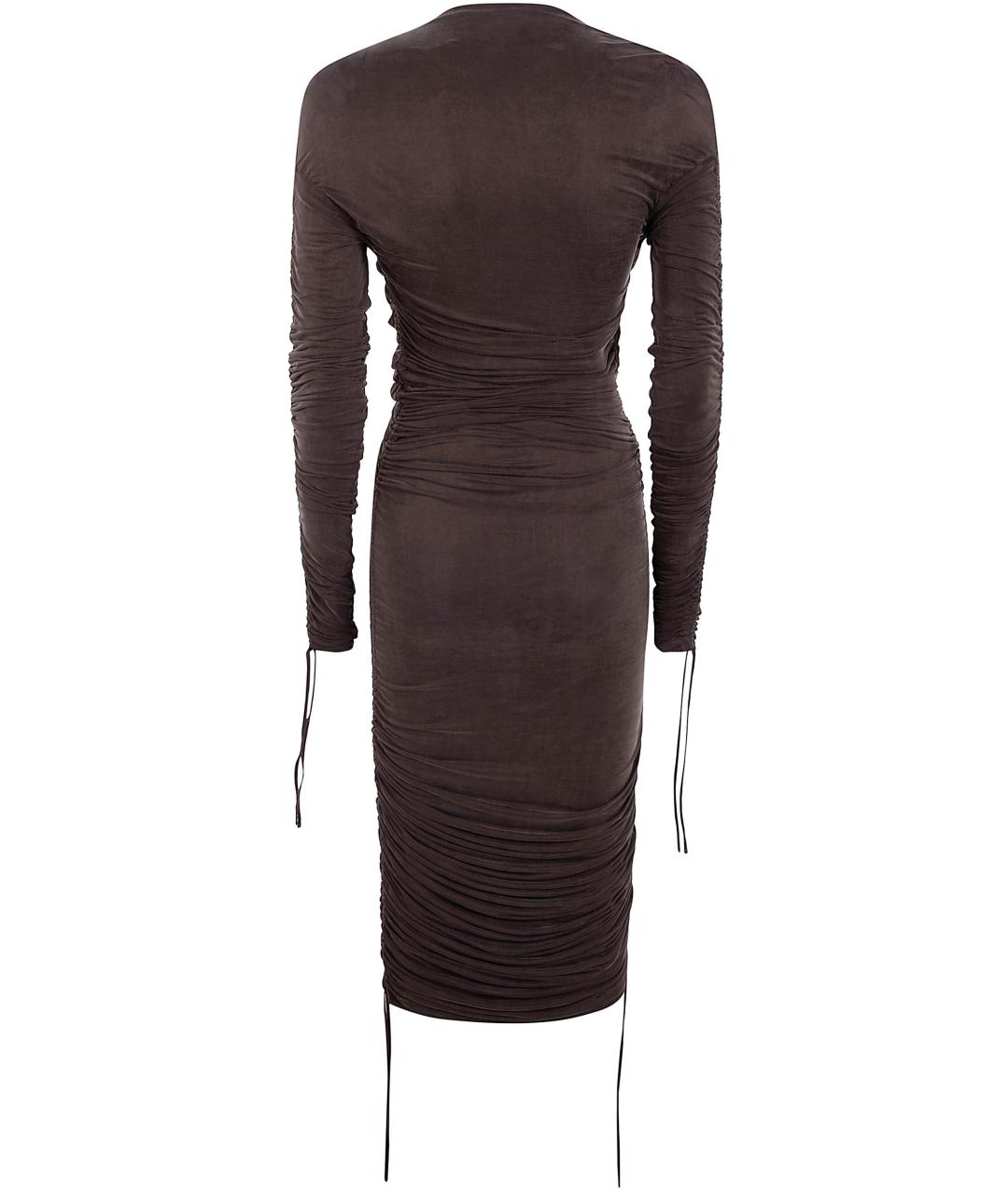 BALMAIN Коричневое вискозное коктейльное платье, фото 2