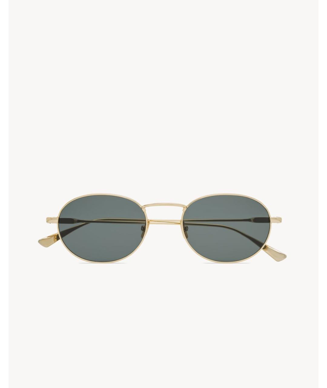 SAINT LAURENT Золотые металлические солнцезащитные очки, фото 2