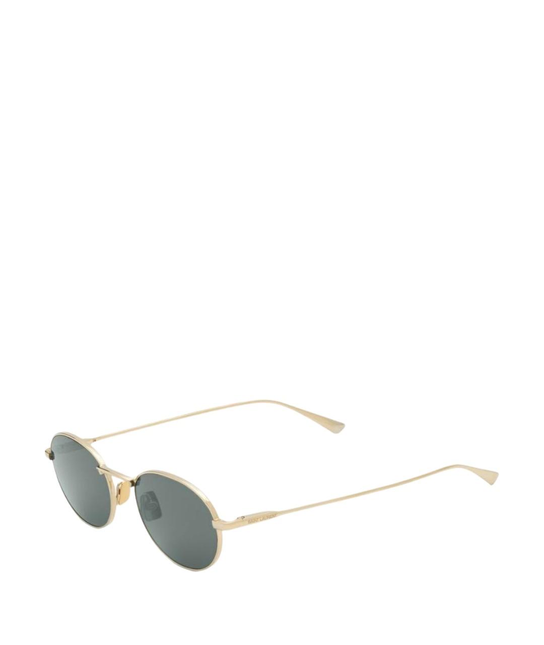 SAINT LAURENT Золотые металлические солнцезащитные очки, фото 1