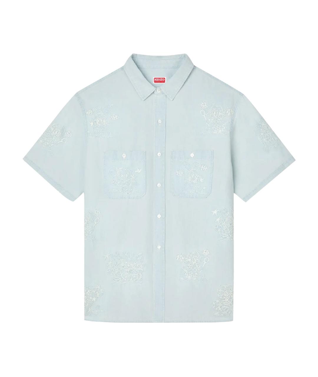 KENZO Синяя хлопковая кэжуал рубашка, фото 1