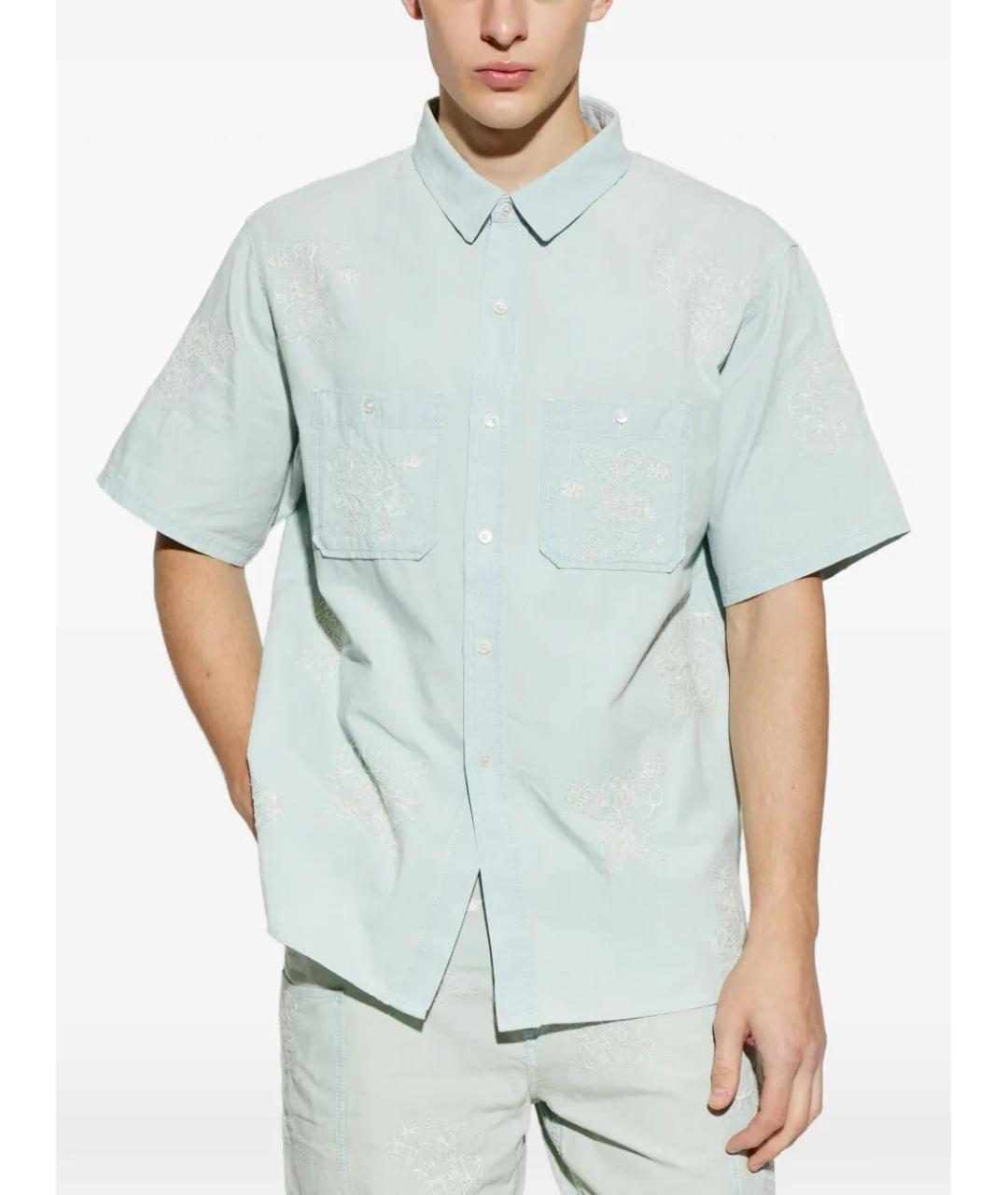 KENZO Синяя хлопковая кэжуал рубашка, фото 3