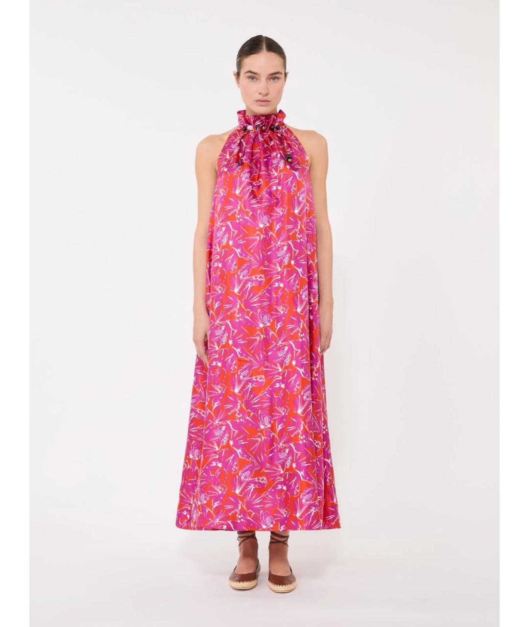 MAX MARA Фуксия шелковое повседневное платье, фото 3