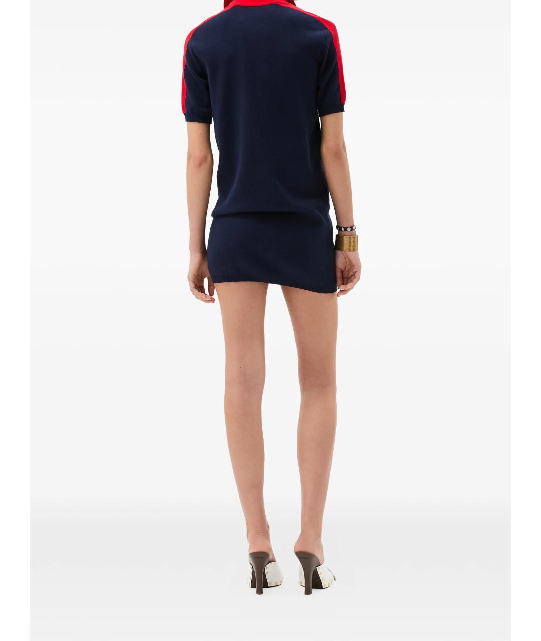 VERSACE Темно-синее хлопковое повседневное платье, фото 3