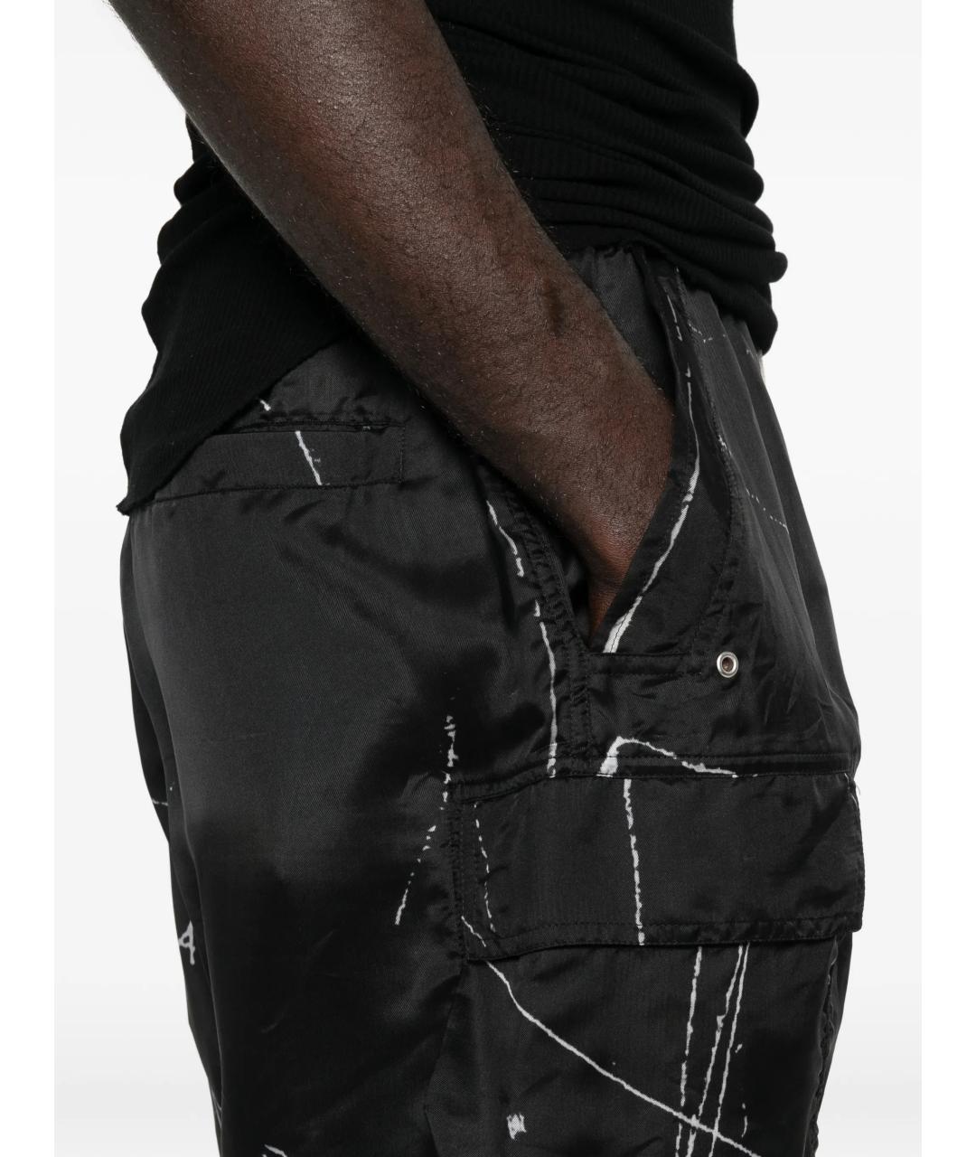 RICK OWENS Черные вискозные шорты, фото 5