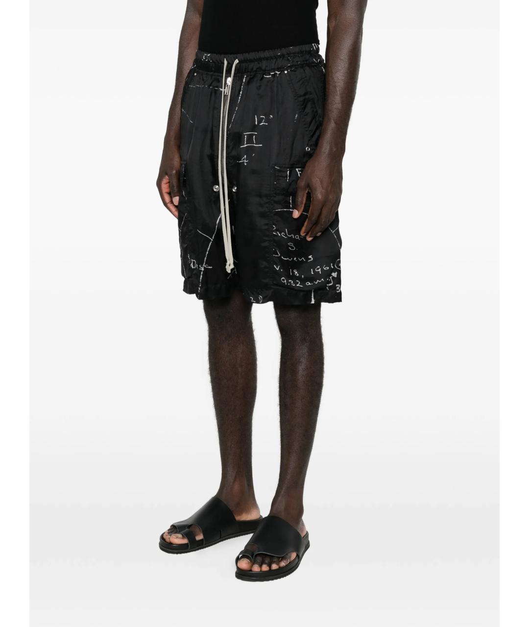 RICK OWENS Черные вискозные шорты, фото 3