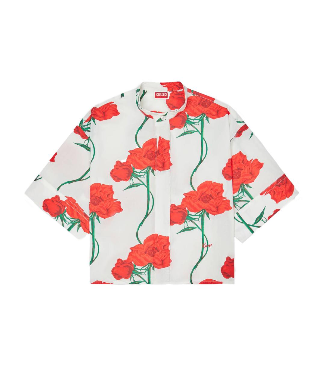 KENZO Белая хлопковая рубашка, фото 1