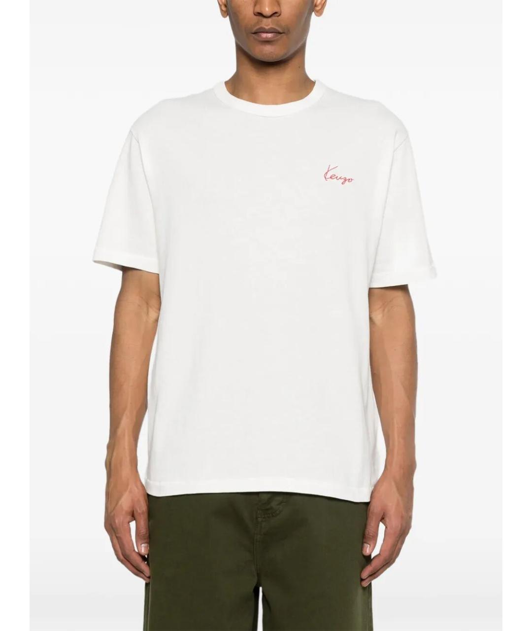 KENZO Белая хлопковая футболка, фото 5