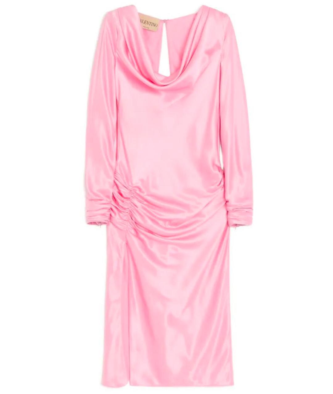 VALENTINO Розовое шелковое повседневное платье, фото 1