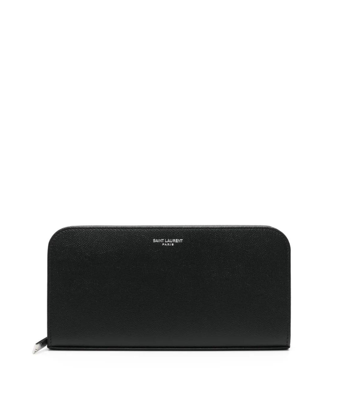 SAINT LAURENT Черный кожаный кошелек, фото 1