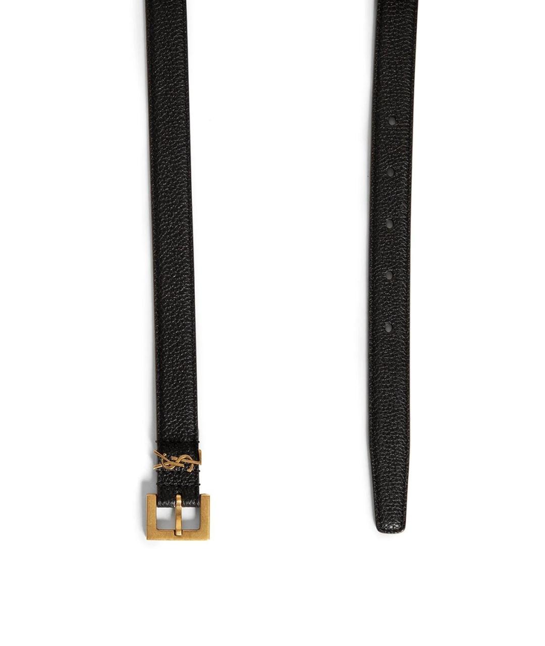 SAINT LAURENT Черный кожаный ремень, фото 3