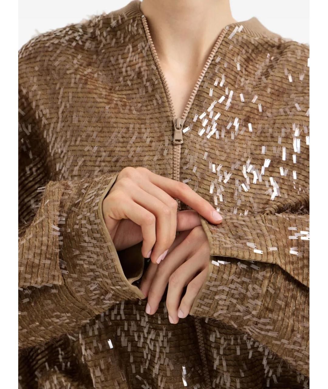 BRUNELLO CUCINELLI Коричневая шелковая куртка, фото 5