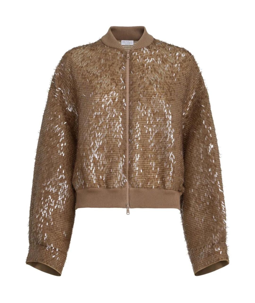 BRUNELLO CUCINELLI Коричневая шелковая куртка, фото 1