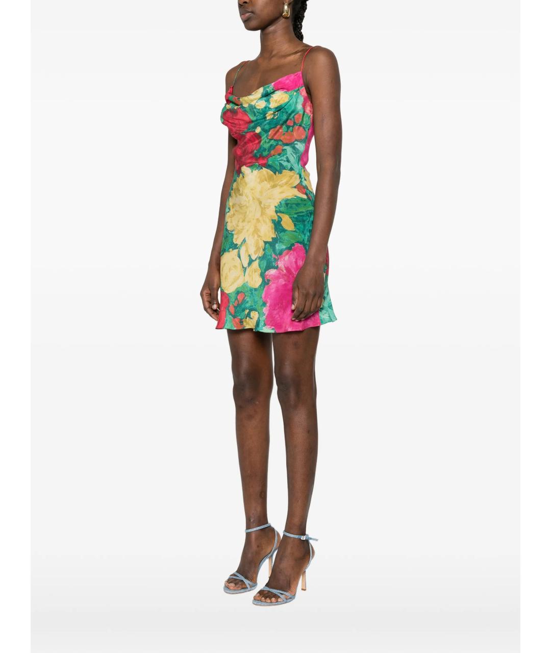 BALMAIN Мульти шелковое коктейльное платье, фото 3