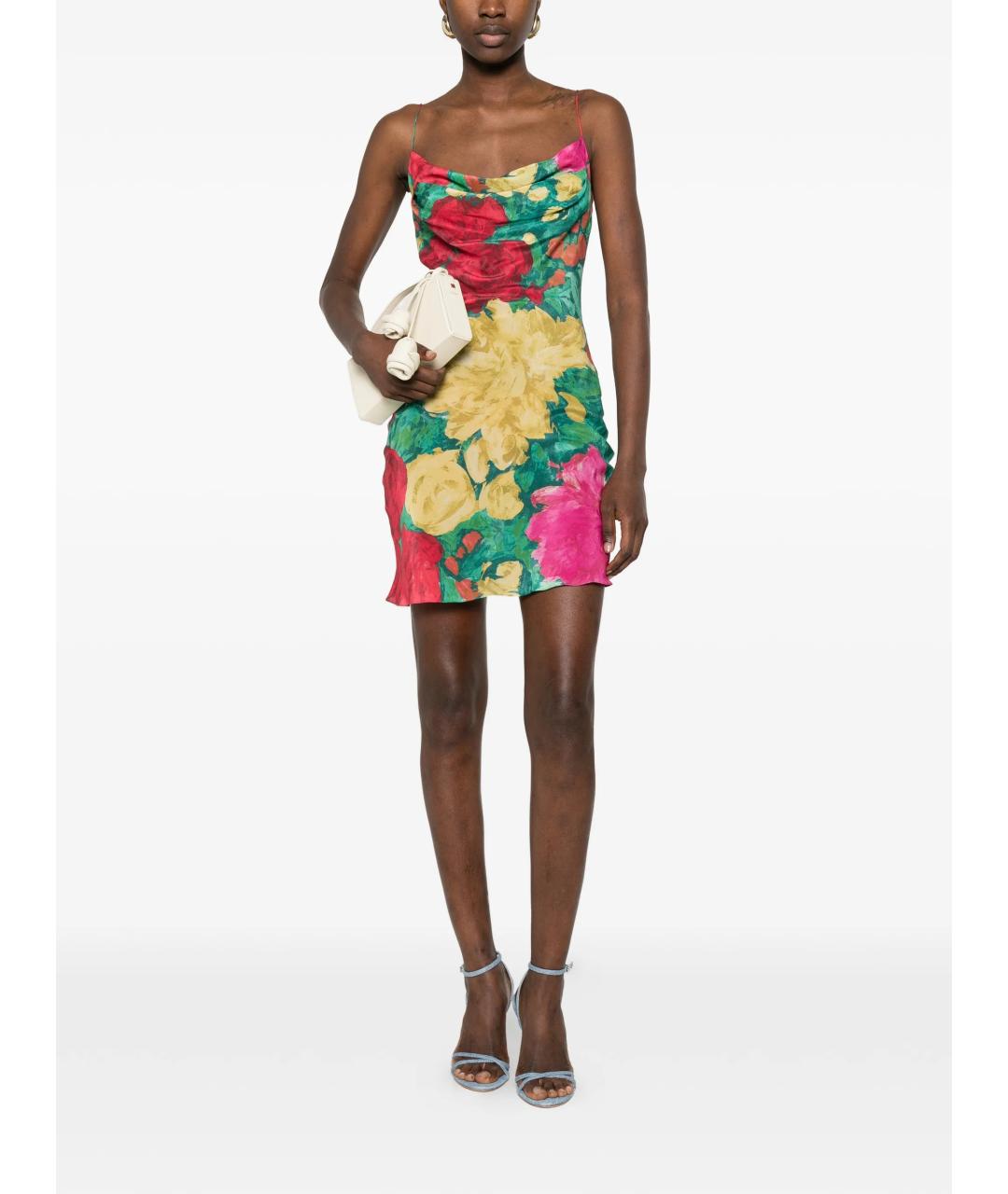 BALMAIN Мульти шелковое коктейльное платье, фото 2