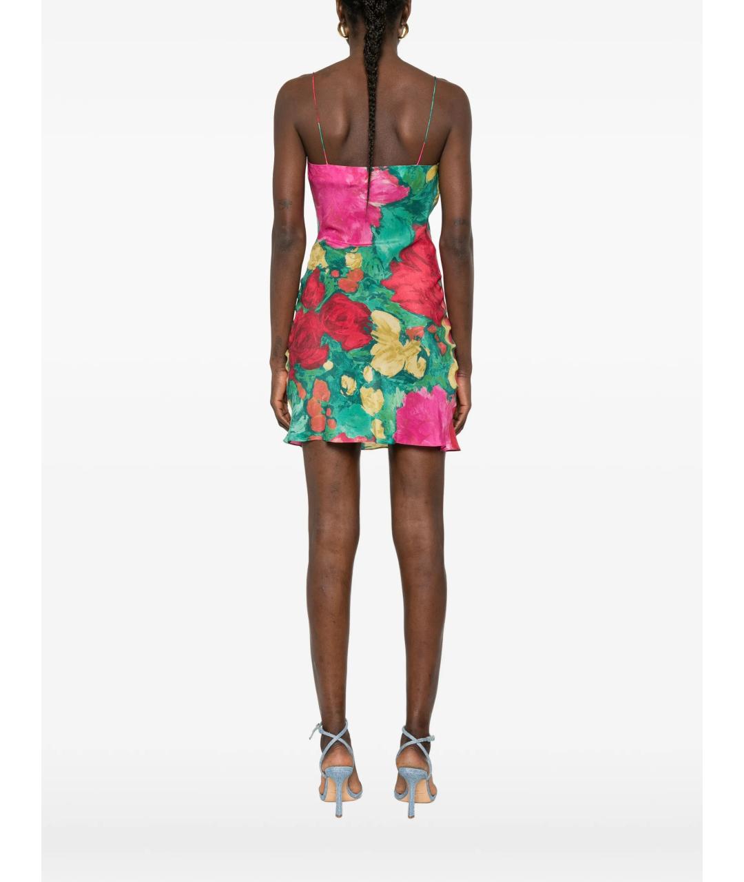 BALMAIN Мульти шелковое коктейльное платье, фото 4