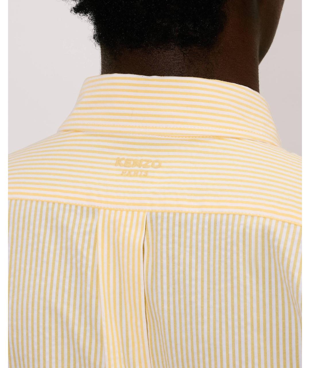 KENZO Желтая хлопковая кэжуал рубашка, фото 4